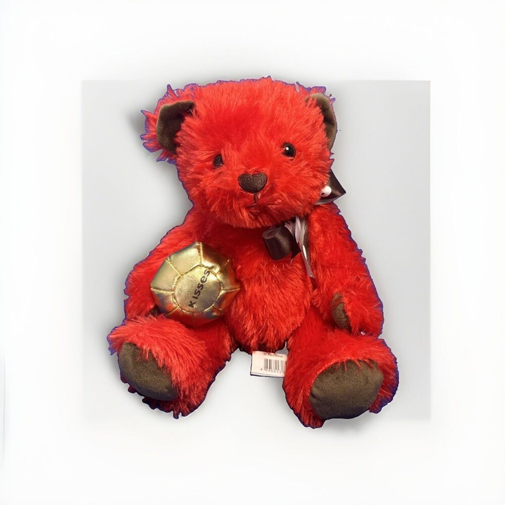 Hershey Kisses Chocolate Valentine Plush Bear Red